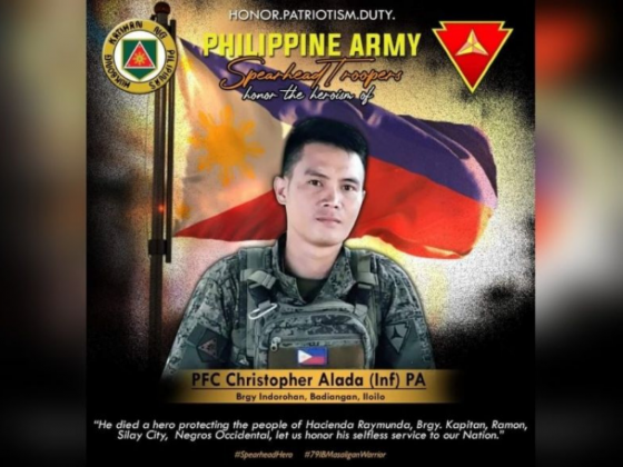 Silay City mourns ‘selfless’ soldier killed in clash with NPA
