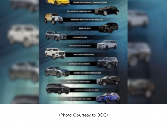 BOC sets public auction of 12 luxury vehicles next week