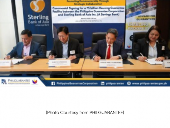 PHILGUARANTEE, Sterling Bank of Asia ink housing retail guarantee